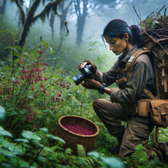 foraging for food in the wilderness