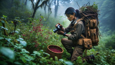 foraging for food in the wilderness