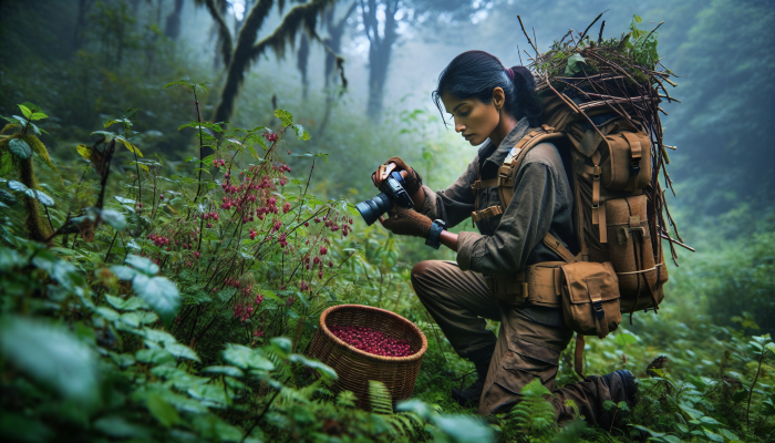 foraging for food in the wilderness